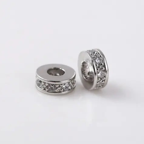 Espaçador para Pulseira Pandora com Contas de Zircônia de 8mm