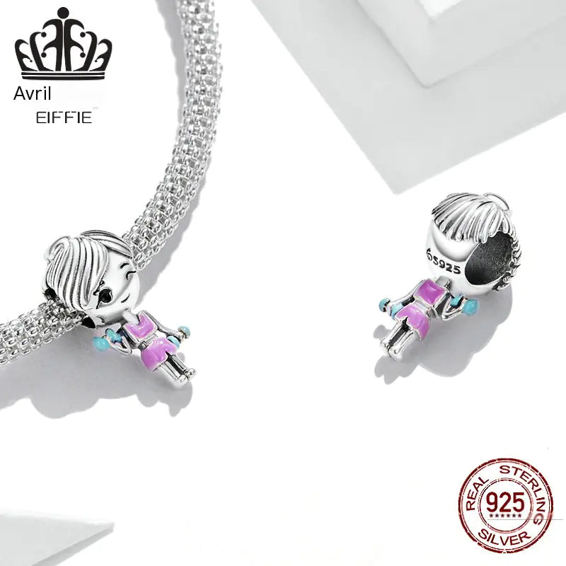 Pulseira Pandora em Prata S925 com Berloque Menina Fitness