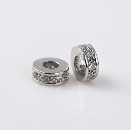 Espaçador para Pulseira Pandora com Contas de Zircônia de 8mm