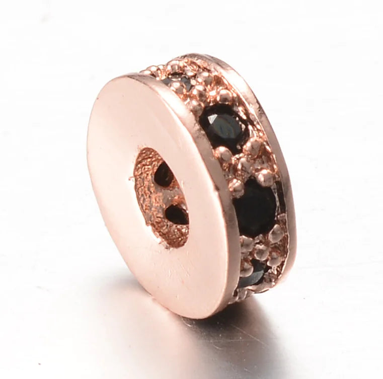 Espaçador para Pulseira Pandora com Contas de Zircônia de 8mm