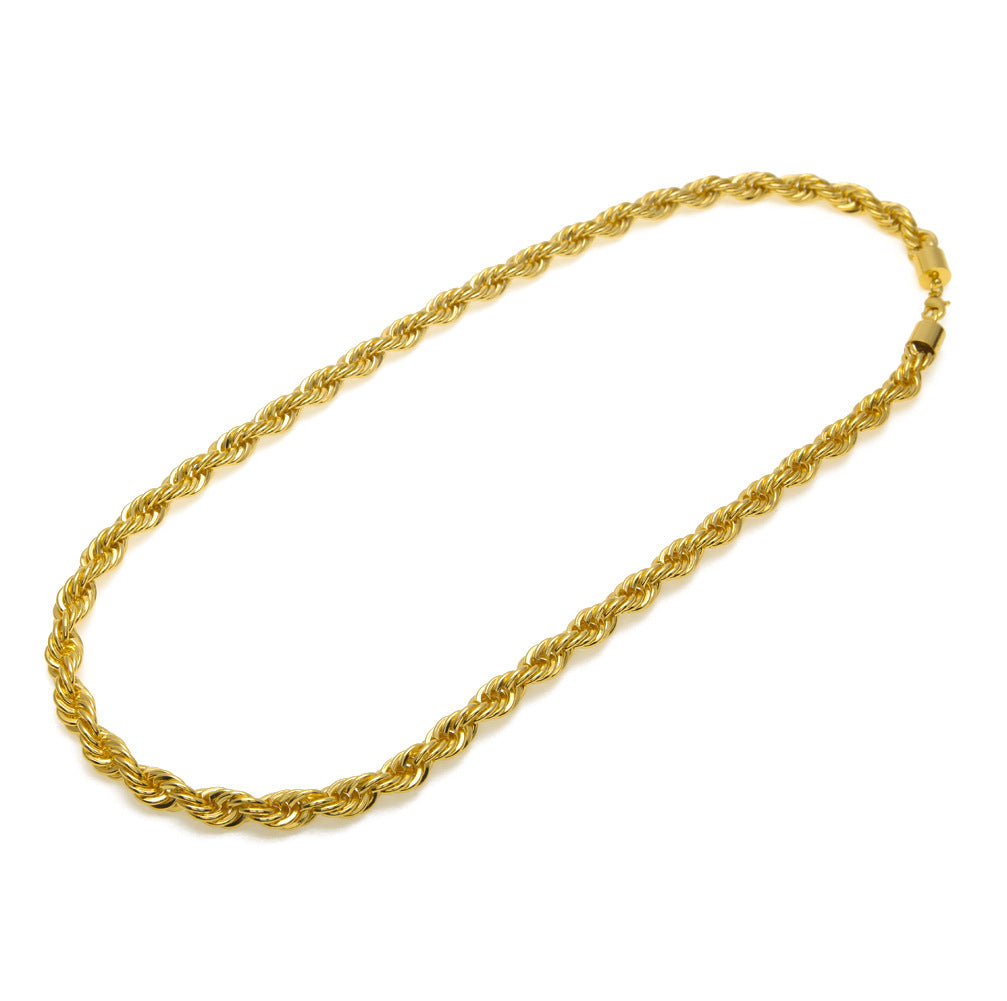 Colar Masculino Hip Hop Diora Valenne – Corrente Torcida Grossa Banhada a Ouro 1cm