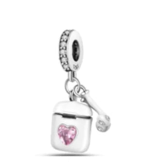 Berloque de Fone de Ouvido em Prata 925 para Pulseiras Elegantes