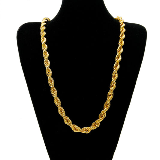 Colar Masculino Hip Hop Diora Valenne – Corrente Torcida Grossa Banhada a Ouro 1cm