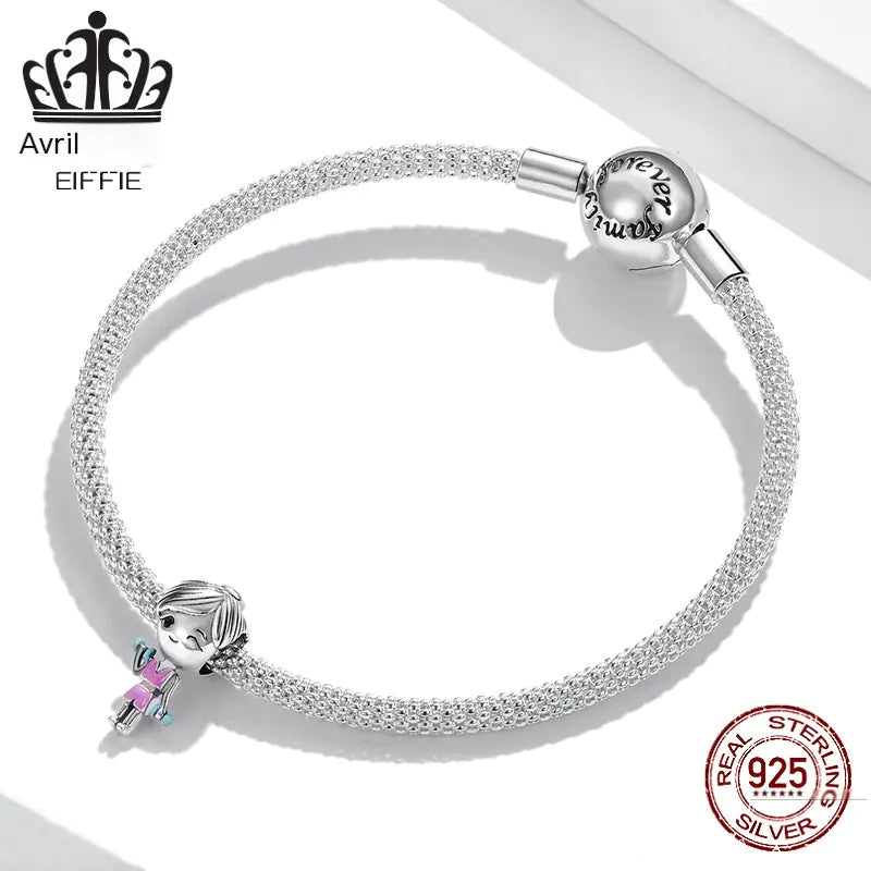 Pulseira Pandora em Prata S925 com Berloque Menina Fitness