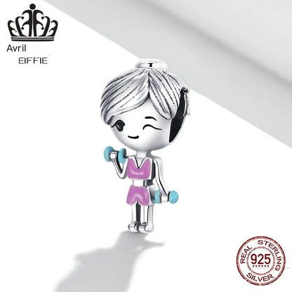 Pulseira Pandora em Prata S925 com Berloque Menina Fitness