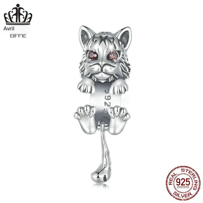 Berloque de Gato da Montanha em Prata S925