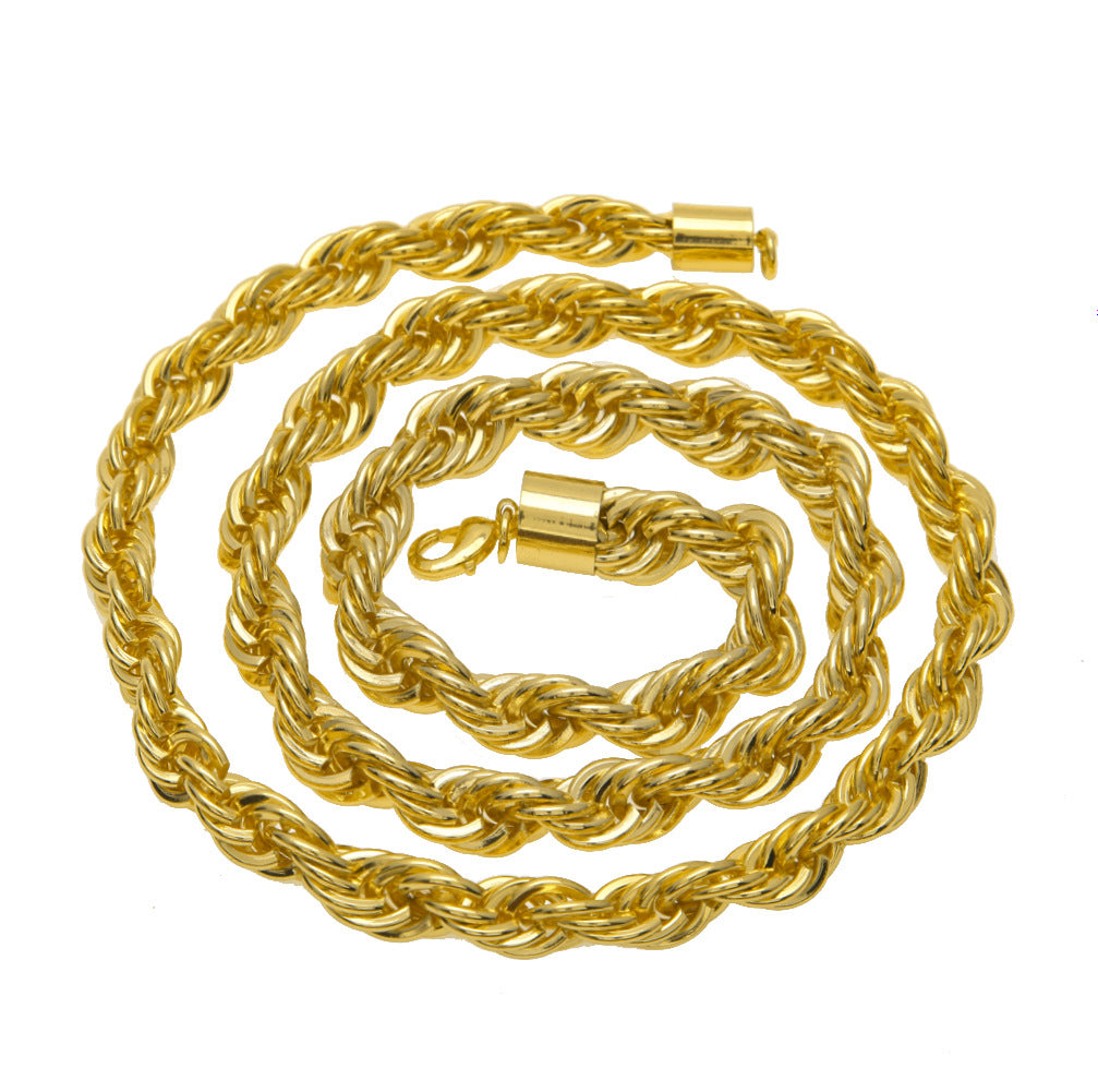 Colar Masculino Hip Hop Diora Valenne – Corrente Torcida Grossa Banhada a Ouro 1cm
