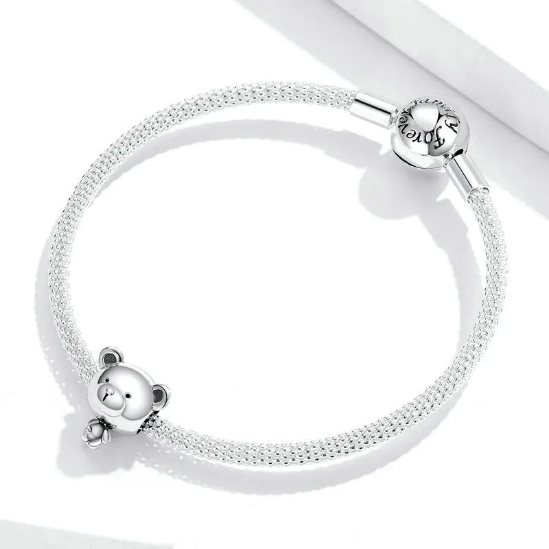 Pulseira Pandora de Prata Esterlina S925  de Urso