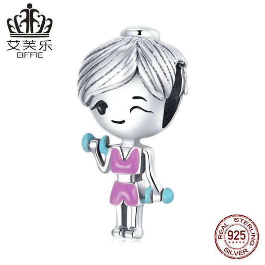 Pulseira Pandora em Prata S925 com Berloque Menina Fitness
