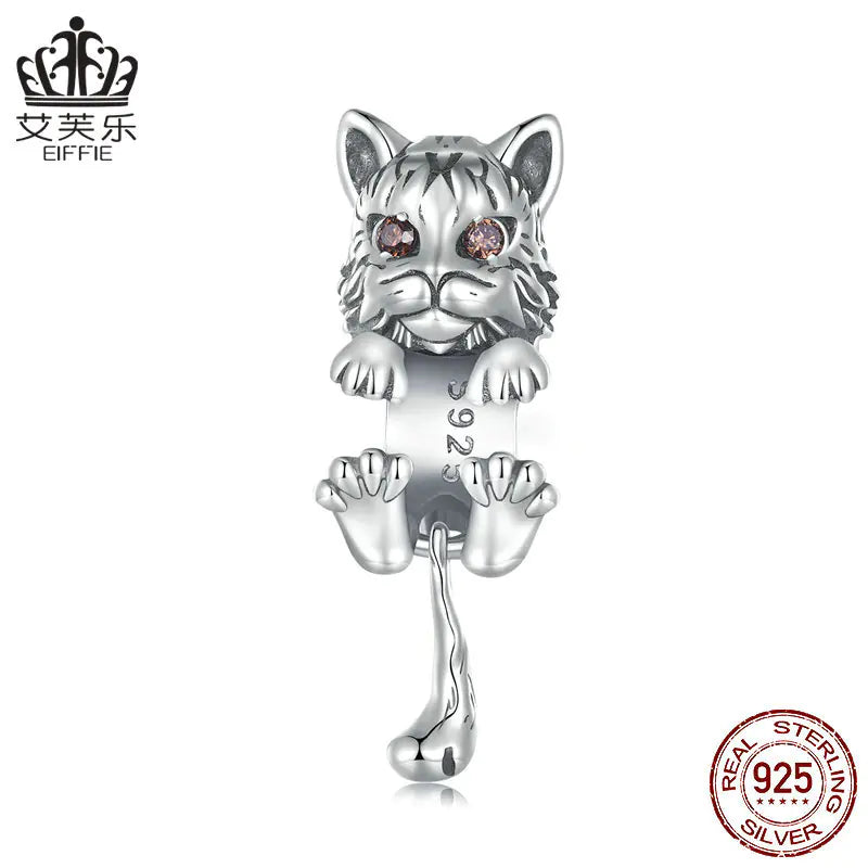 Berloque de Gato da Montanha em Prata S925