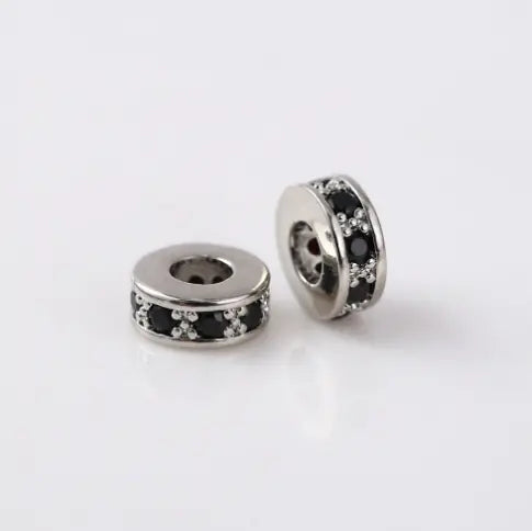 Espaçador para Pulseira Pandora com Contas de Zircônia de 8mm